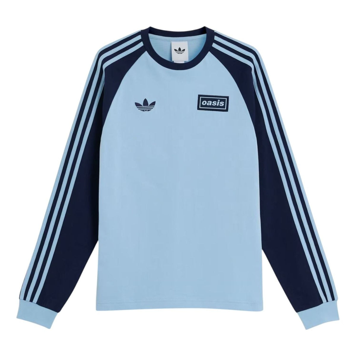 adidas x Oasis Tour 3-Stripes LongSleeve T-Shirt Asia Sizing 'Clear Sky Night Indigo' KT3427