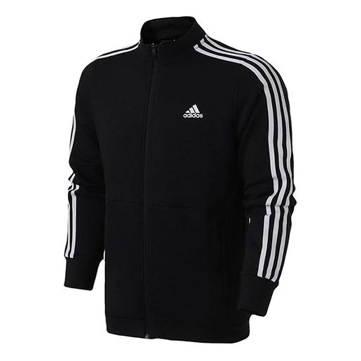 adidas Cm Tt Ft 3s Sports Stylish Knit Stand Collar Jacket Black DU6783