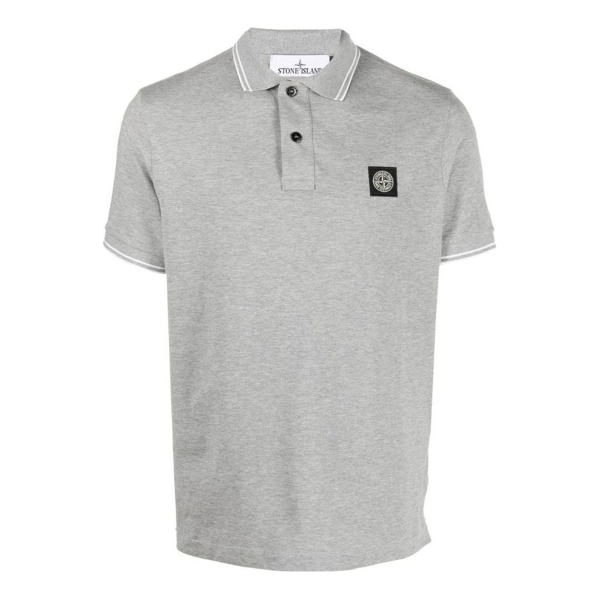 STONE ISLAND Patch Polo Shirt 'Grey Marl' 10152SC18-A0M64