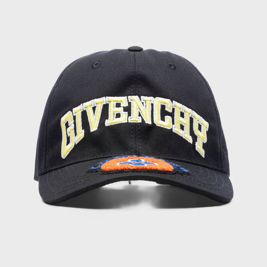 Embroidered Logo Curved Cap - Black