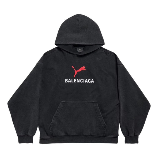 Balenciaga x Puma Hoodie Medium Fit 'Black Faded' 767877TTVA41041