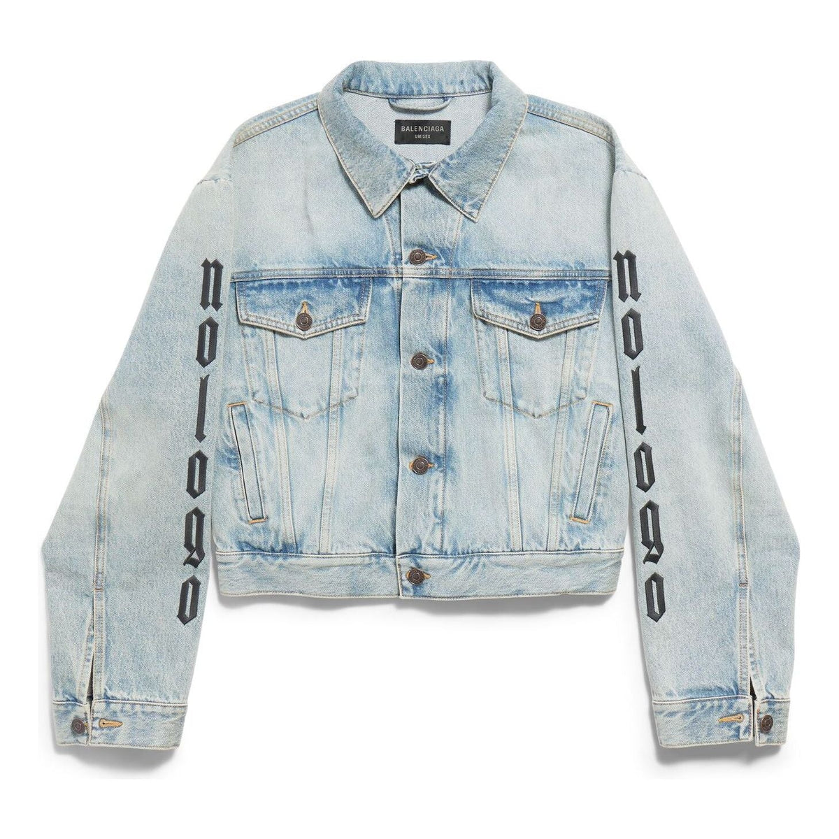 (WMNS) Balenciaga Nologo Small Fit Jacket 'Light Blue' 793893TDW144141