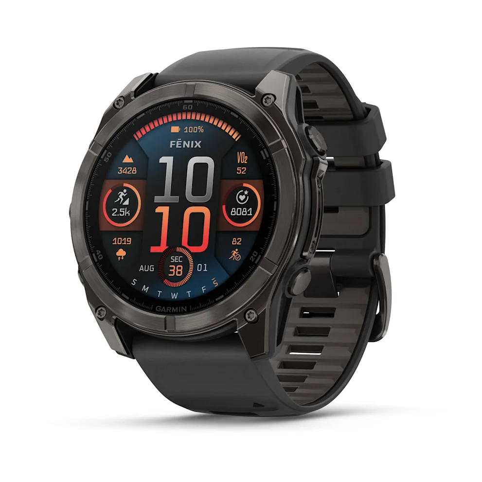 Garmin Fēnix 8 (51 mm, AMOLED Sapphire, Carbon‑Grey DLC Bezel, Black‑Pebble‑Grey Silicone Band)