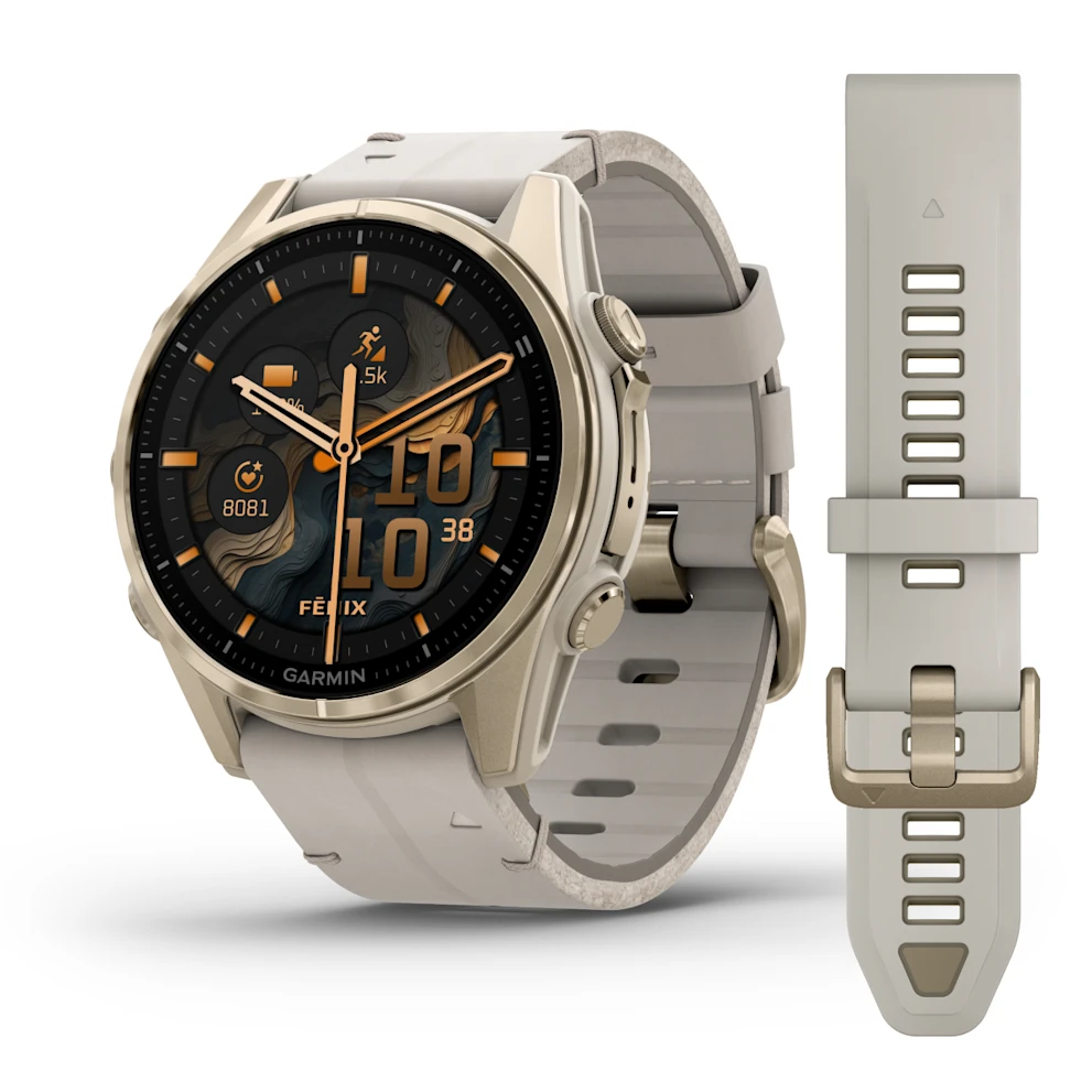 Garmin Fēnix 8 (47 mm, Solar Sapphire, Titanium, Amp Yellow/Graphite Silicone Band)