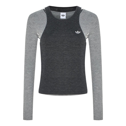 (WMNS) adidas 3S Deluxe W T-Shirt Asia Sizing 'Dark Grey Heather' LE9666 - adidas Professional Edition