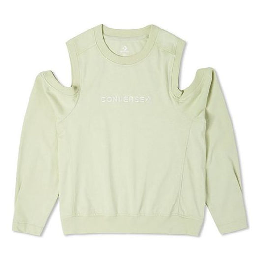 (WMNS) Converse Twisted Knits Cold Shoulder Top Asia Sizing 'Light Green' 10023190-A03