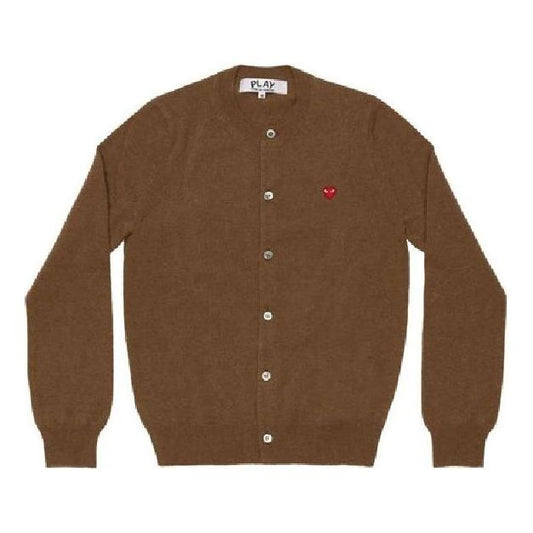 (WMNS) COMME des GARCONS PLAY Cardigan Small Red Heart 'Brown' AZ-N079-051-3