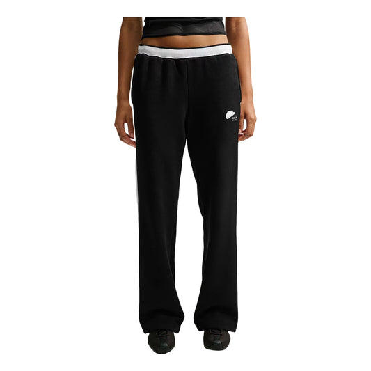(WMNS) Nike Studio Fleece Medium Weight Nike Run Club Track Pants 'Total Black Sail' IO2302-001