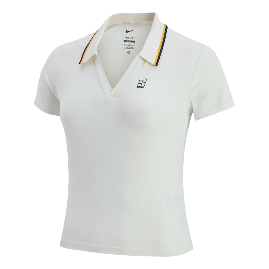 (WMNS) Nike Court Slam Dri-Fit Tennis Collar T-Shirt 'Sail White' IW1210-133 - Nike Professional Edition