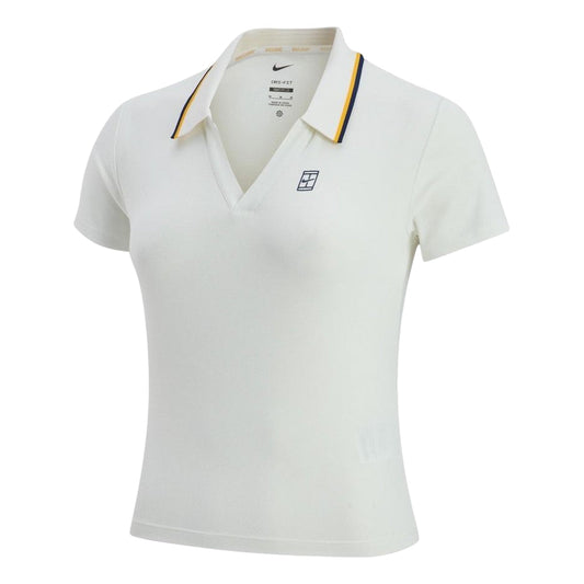 (WMNS) Nike Court Slam Dri-Fit Tennis Collar T-Shirt 'Sail White' IW1210-133 - Nike Professional Edition