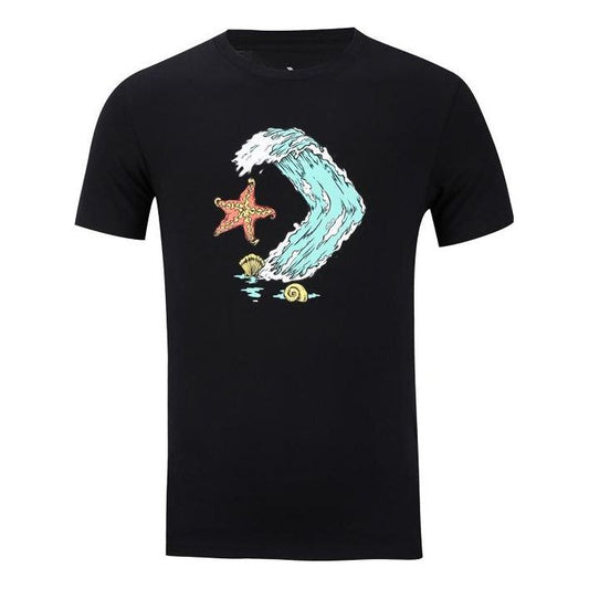 Converse Star Chevron Ocean T-Shirt Asia Sizing 'Black' 10008087-A01