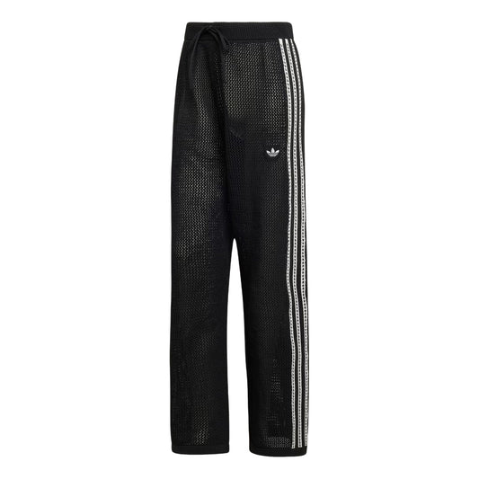 (WMNS) adidas Originals Knitted Crochet Firebird Track Pants Asia Sizing 'Black' KC6494