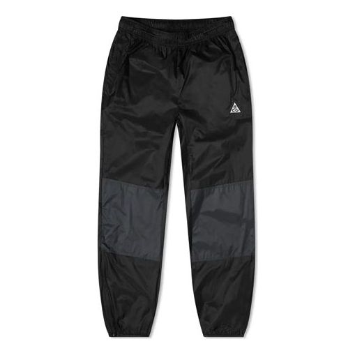 Men's Nike x ACG Contrast Color Stitching Zipper Bundle Feet Sports Pants/Trousers/Joggers Black DB1134-010