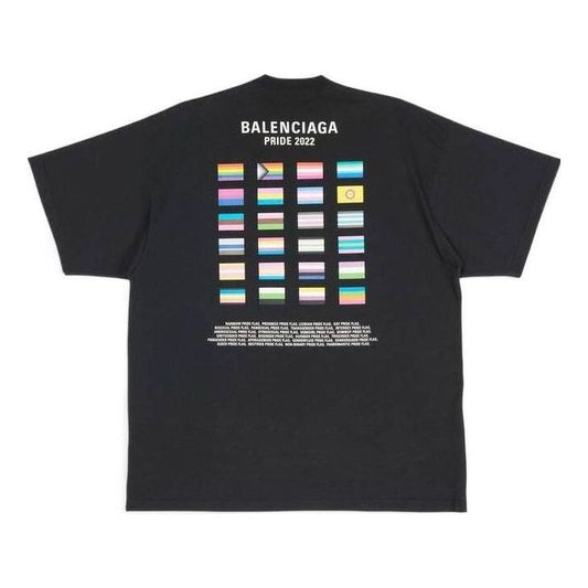 Balenciaga Pride 22 Oversized Cotton T-Shirt 'Black White' 694576TMVO21070