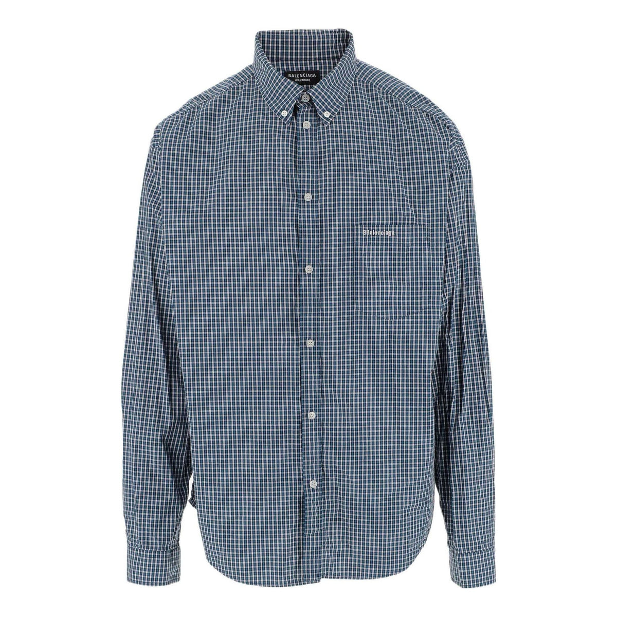Balenciaga Checked Long Sleeve Shirt 'Blue' 690340TMM373768