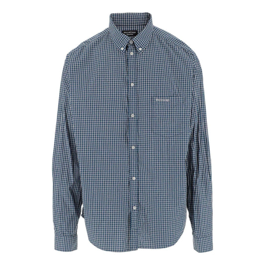 Balenciaga Checked Long Sleeve Shirt 'Blue' 690340TMM373768