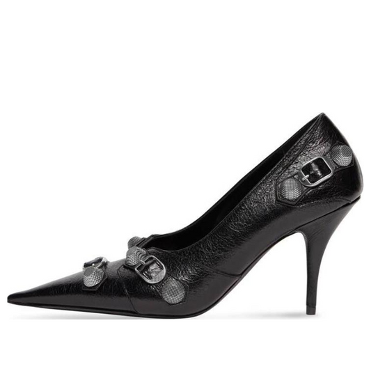 (WMNS) Balenciaga Cagole 90mm Pumps 'Black Arena Lambskin' 714252WAD4E1081
