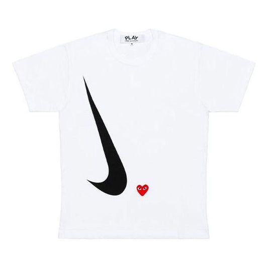 COMME des GARCONS PLAY x Nike Crossover play together Series Round Neck Short Sleeve Tee 'White' AE-T402-051-1
