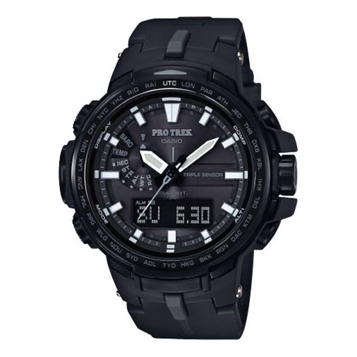 CASIO Waterproof Sports Shockproof Solar Powered Mens Black Analog PRW-6100Y-1BPR
