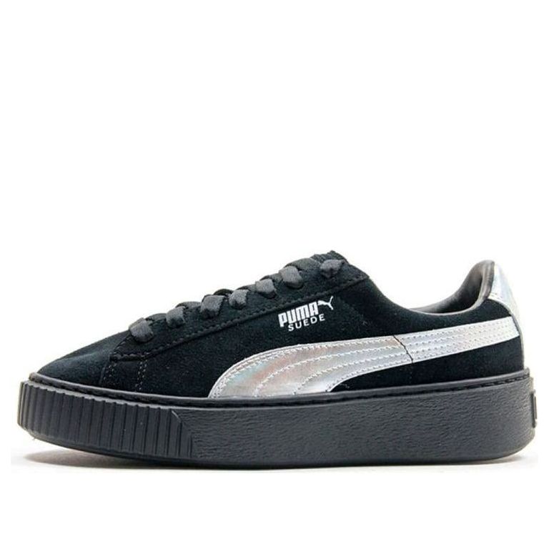(WMNS) PUMA Suede Platform 'Black/Silver' 363649-01