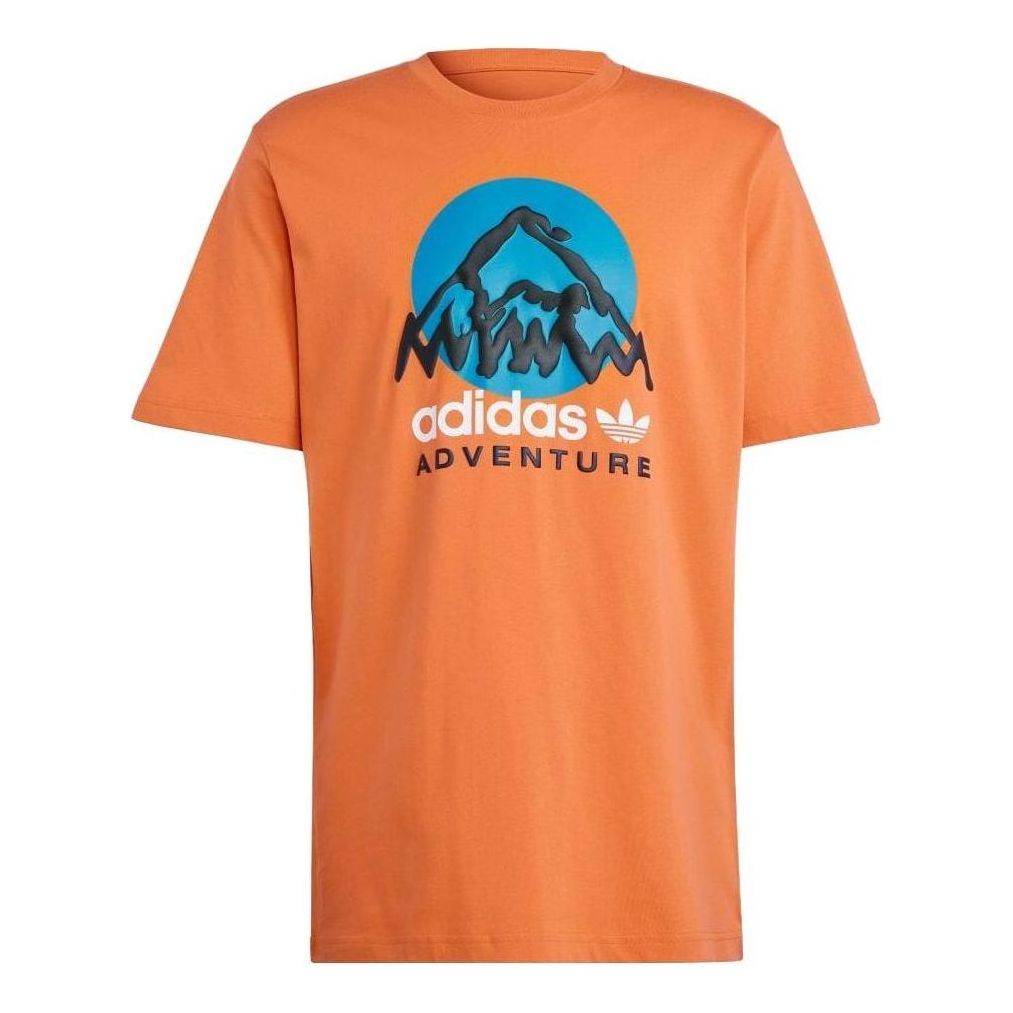 adidas Original Adventure Mountain Front T-Shirt 'Orange' IC2359