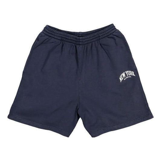 Balenciaga Cities New York Cotton Sweat Shorts 'Navy White' 676137TLVM30396