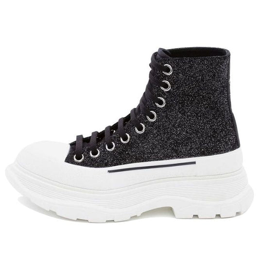 (WMNS) Alexander McQueen Tread Slick Boot 'Galaxy Black' 633900WHW571027