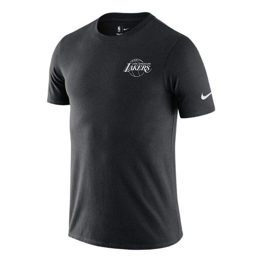 Men's Nike Embroidered Logo Knit Round Neck Short Sleeve Lakers Black T-Shirt DD6729-010