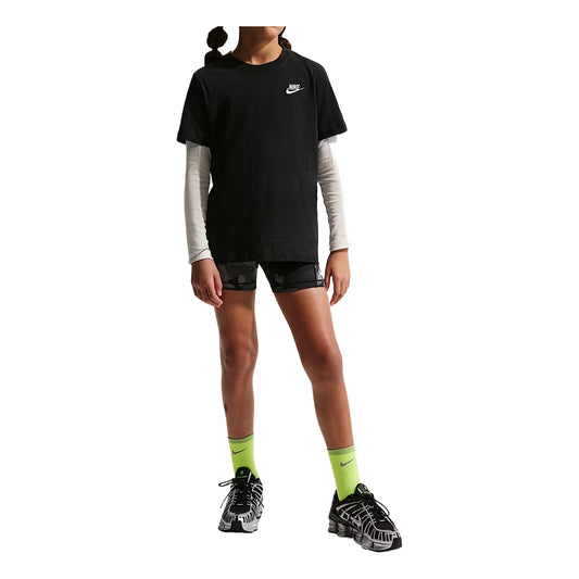 (GS) Nike Sportswear T-Shirt 'Black White' FZ5177-011 - Nike Professional Edition