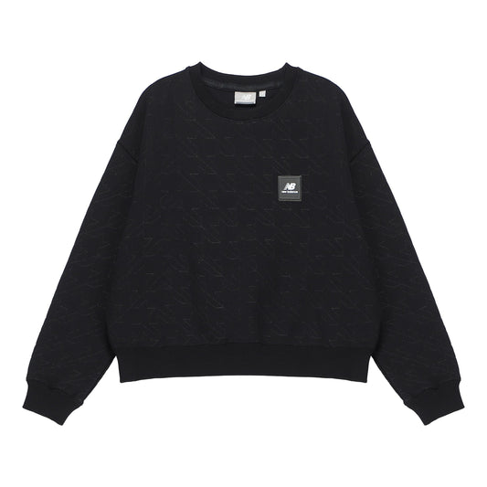 (WMNS) New Balance Logo Sweatshirt Asia Sizing 'Black' 5CC37142-BK