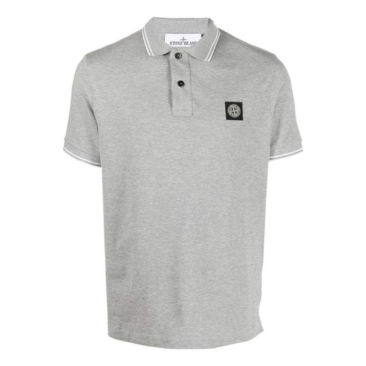 STONE ISLAND Patch Polo Shirt 'Grey Marl' 10152SC18-A0M64